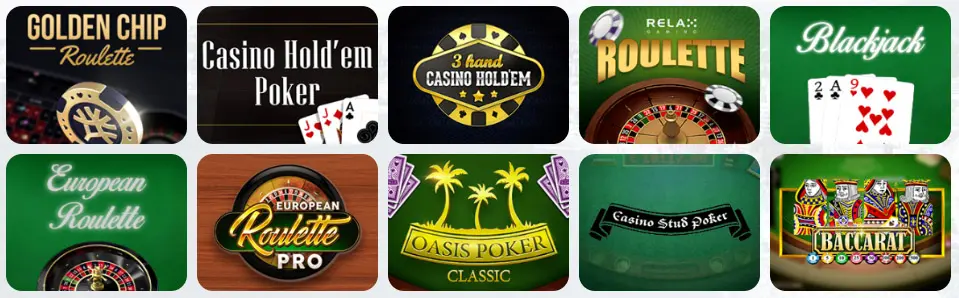 Jeux de table au Yonibet Casino
