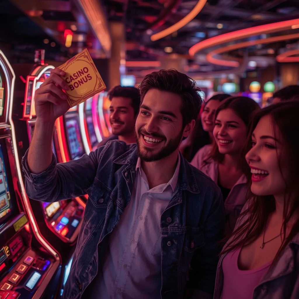 une personne tenant un bonus de casino YONIBET CASINO