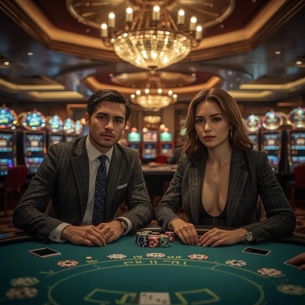 Deux joueurs de poker dans un Casino Yonibet